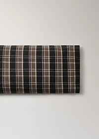 Cotton flannel pillowcase with melange threads and check print, 45 x 110 cm