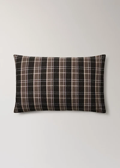 Cotton flannel pillowcase with melange threads and check print 50x75 cm