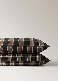 Cotton flannel pillowcase with melange threads and check print 50x75 cm