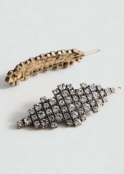Pack of 3 crystal hair barrettes