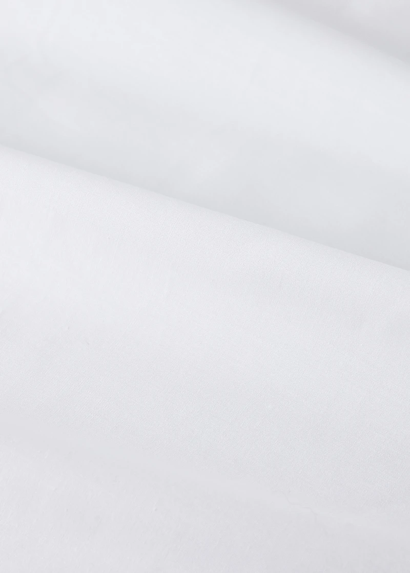 Percale cotton top sheet with contrasting picot detail for cot