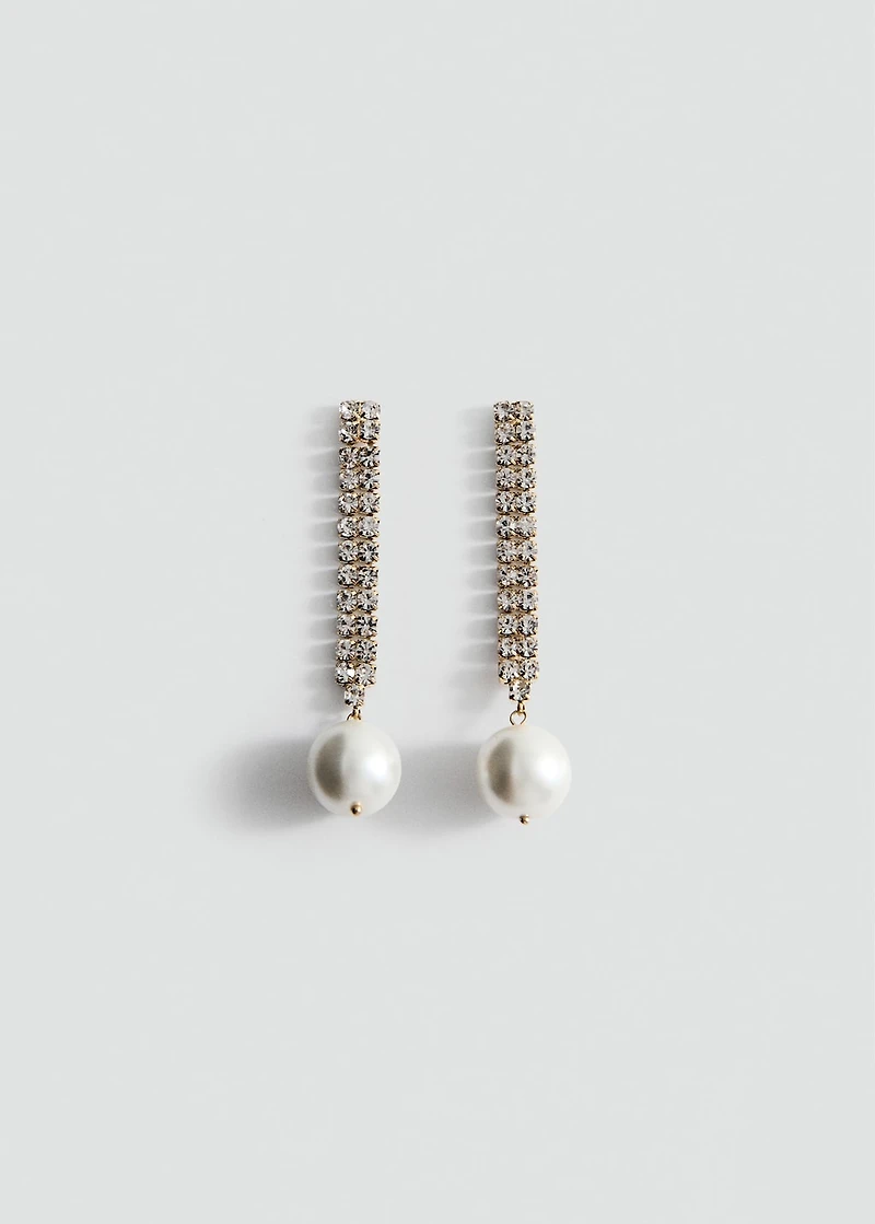 Combined pearl drop earrings
