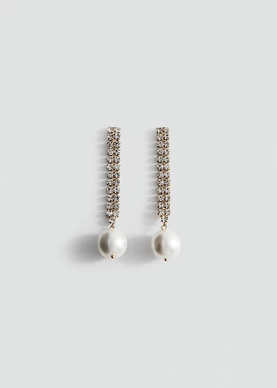 Combined pearl drop earrings