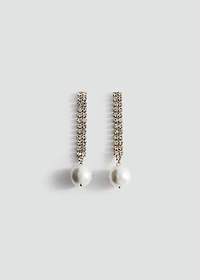 Combined pearl drop earrings