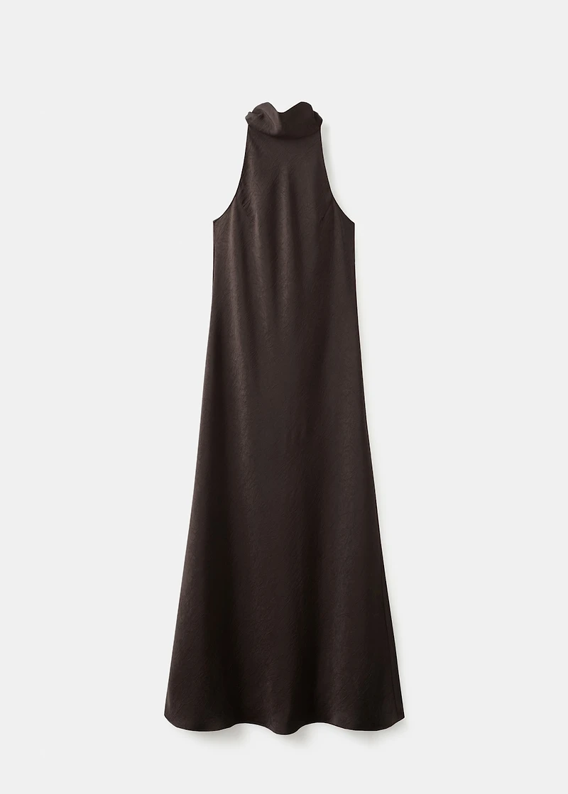 Satin dress with creased effect