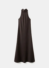 Satin dress with creased effect