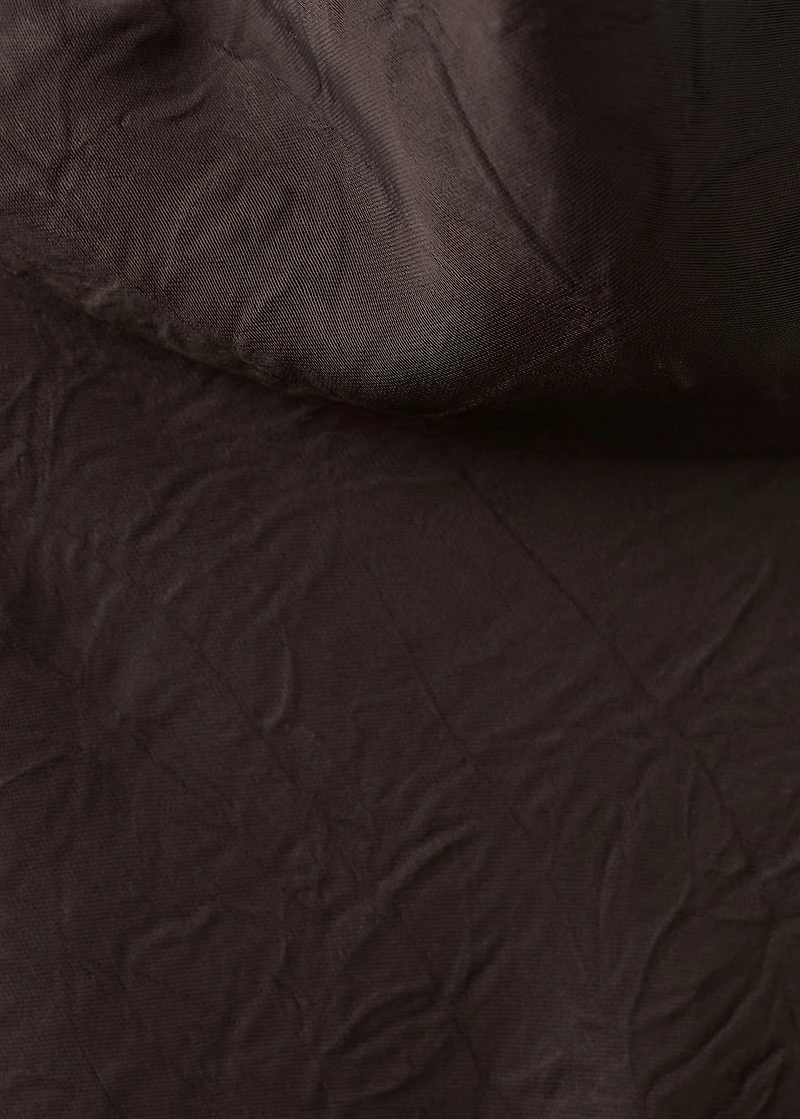 Satin dress with creased effect
