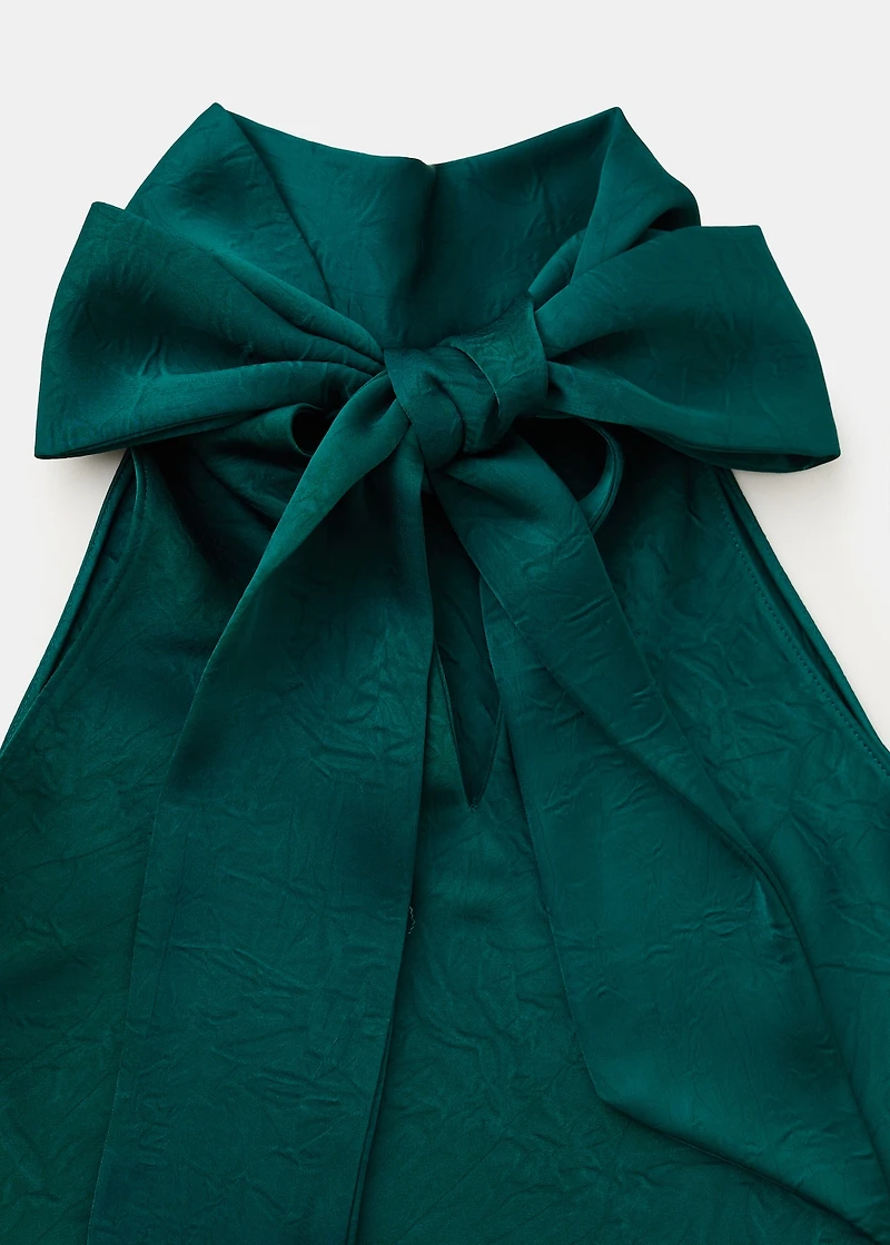 Satin dress with creased effect