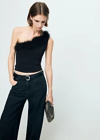 Fine-knit feather top