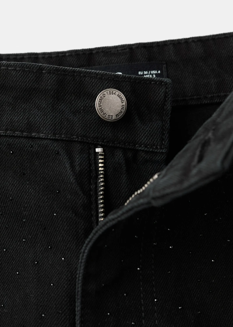 Wide-leg jeans with rhinestones