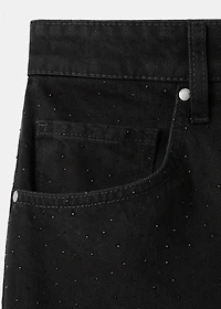 Wide-leg jeans with rhinestones