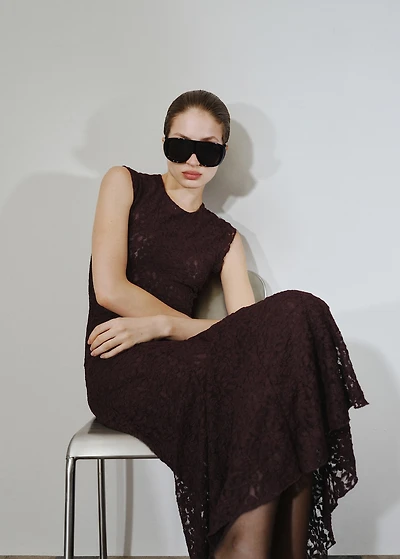 Asymmetric lace dress