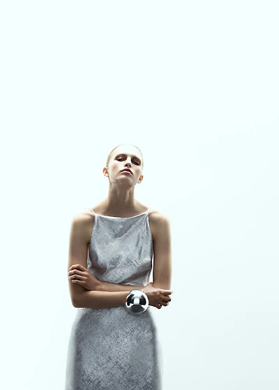 Metallic open-back dress