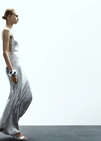 Metallic open-back dress