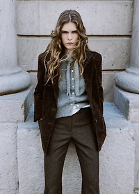 Cardigan with bow-tie neck