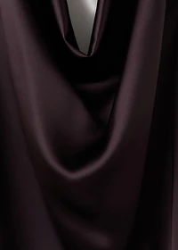 Draped neck satin top