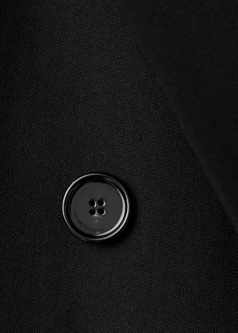 Double-breasted wool blend blazer