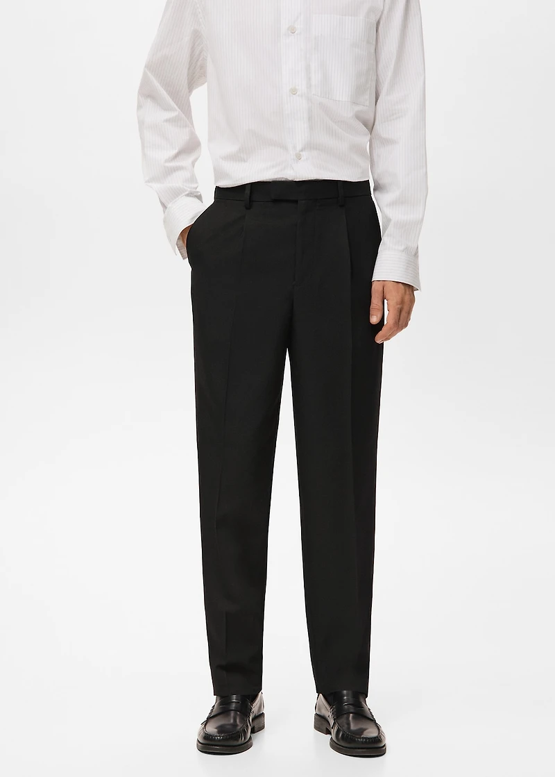 Regular-fit suit pants with pleats