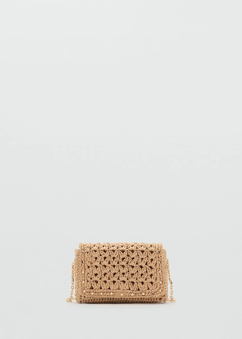 Mini natural fiber crossbody bag