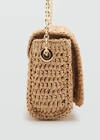 Mini natural fiber crossbody bag