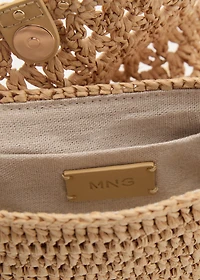 Mini natural fiber crossbody bag