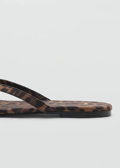 Leopard-print sandals with strap