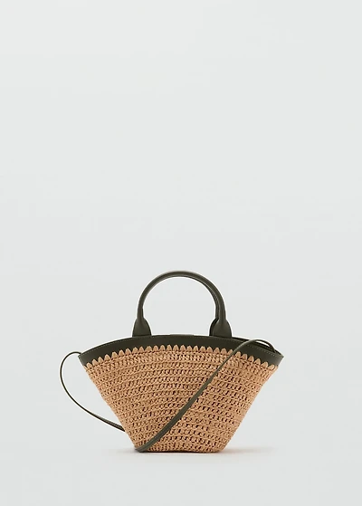 Small double-handle natural fiber bag