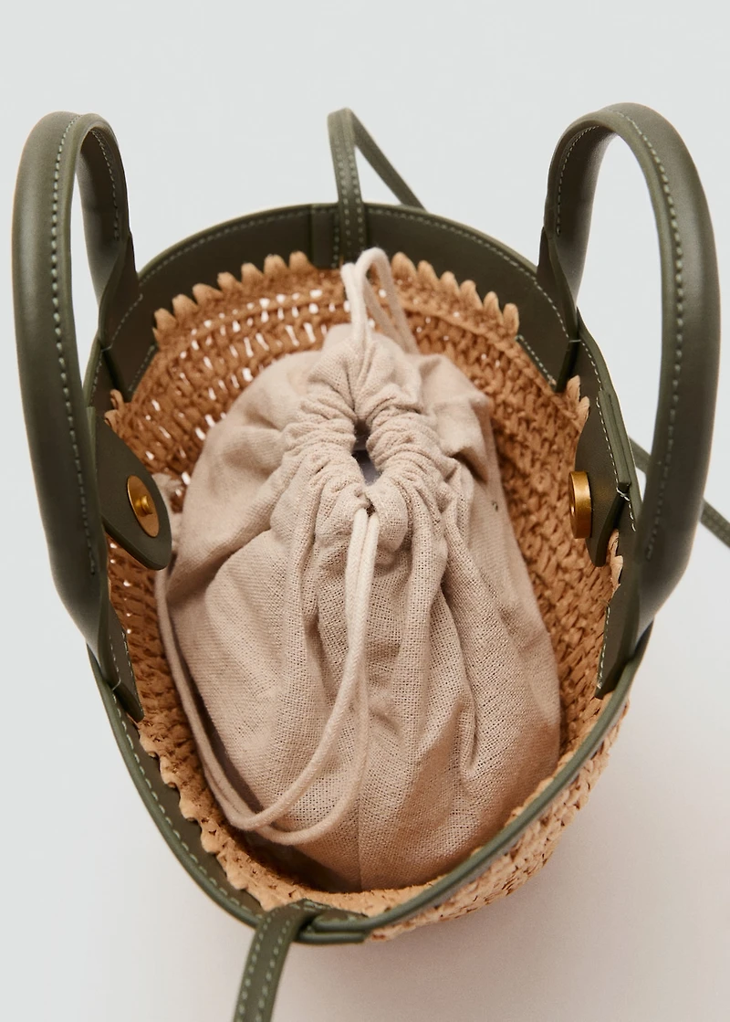 Small double-handle natural fiber bag