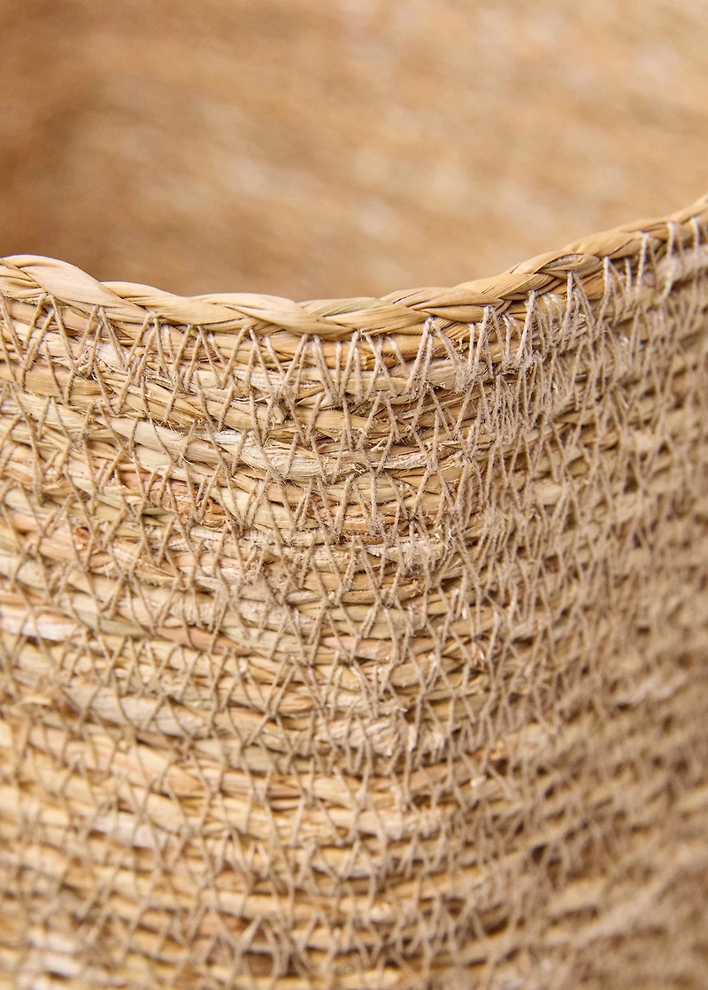 natural fiber rectangular basket