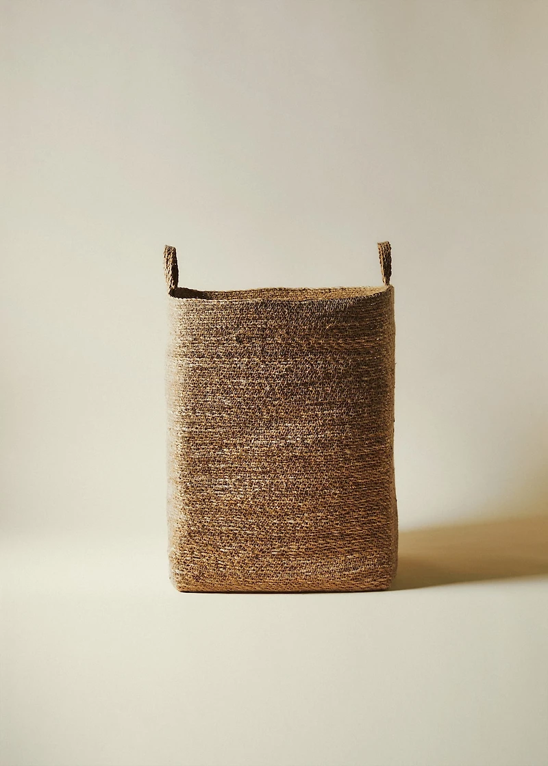 natural fiber rectangular basket