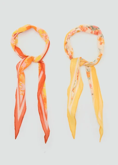 Set of 2 floral-print scarves