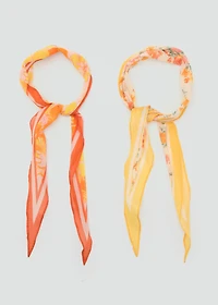 Set of 2 floral-print scarves