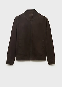 Suede-effect bomber jacket