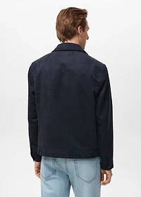 Suede faux-leather overshirt