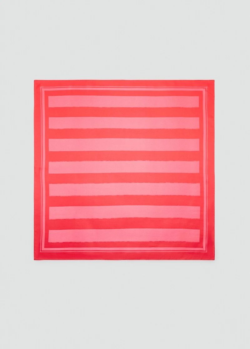Striped printed scarf