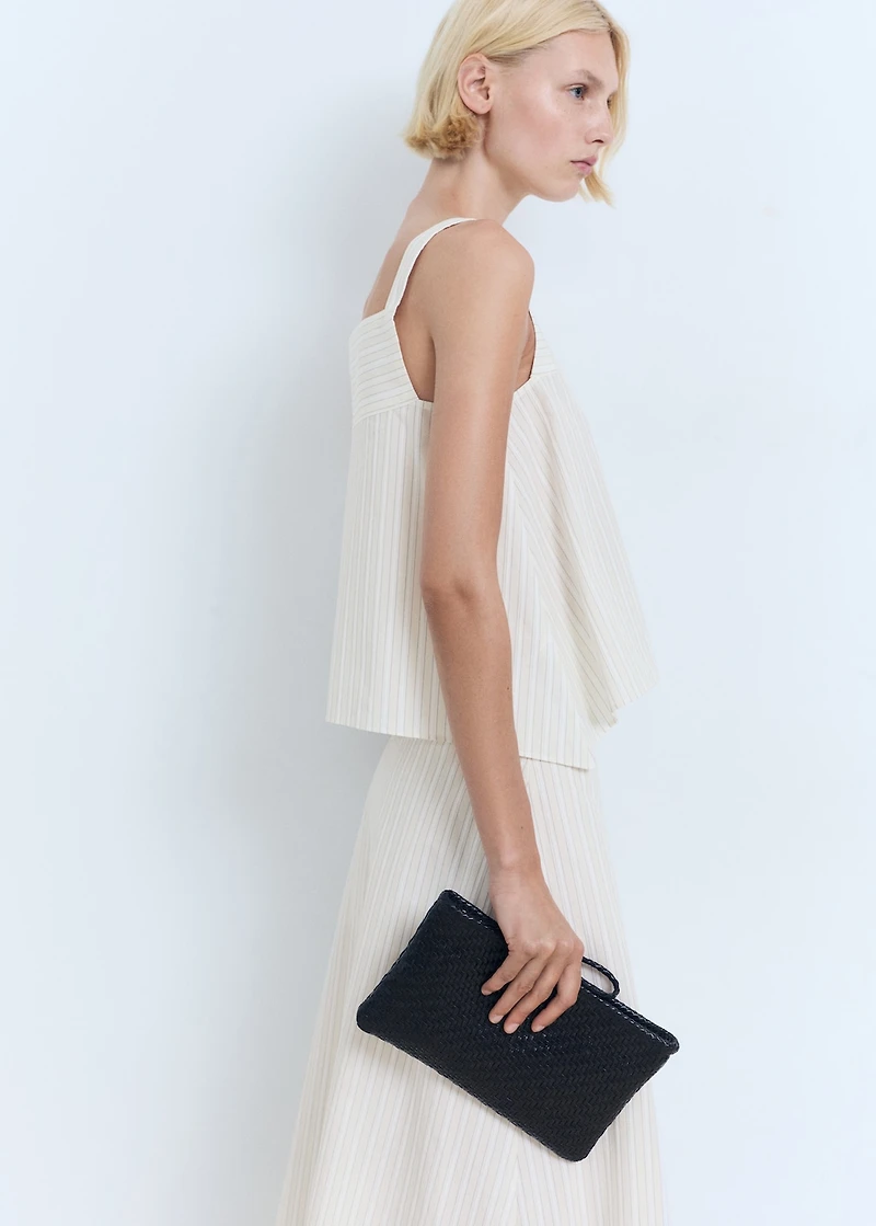 Striped strapless top