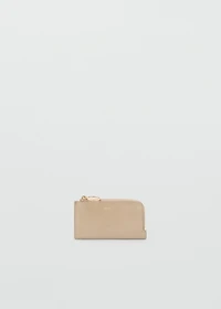 Pebbled leather effect cardholder with zip