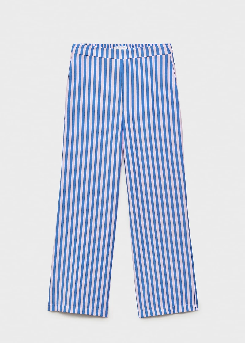 Stripe-print straight pants