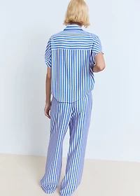 Stripe-print straight pants