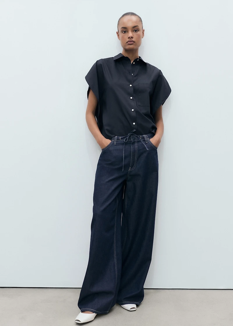 Oversized short-sleeved shirt