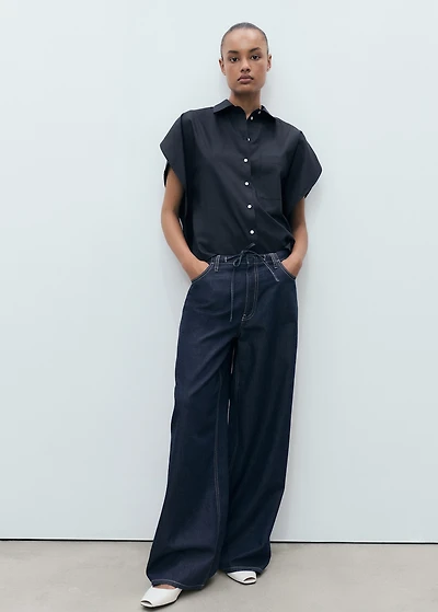 Oversized short-sleeved shirt