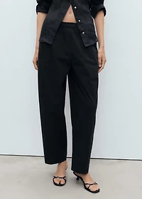 Elastic waist cotton pants