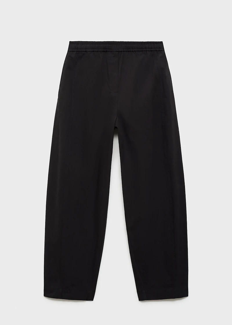 Elastic waist cotton pants