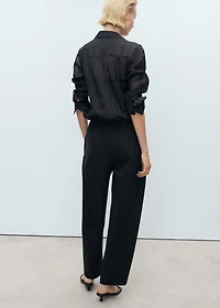 Elastic waist cotton pants