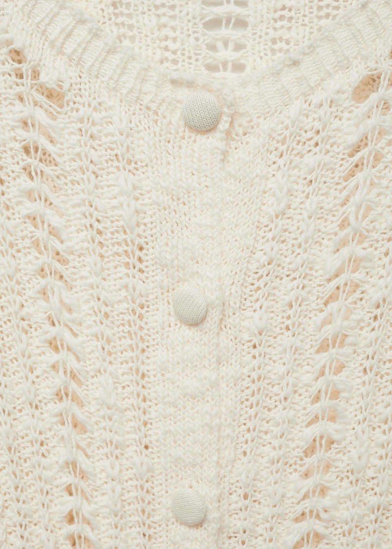 Openwork knit cardigan