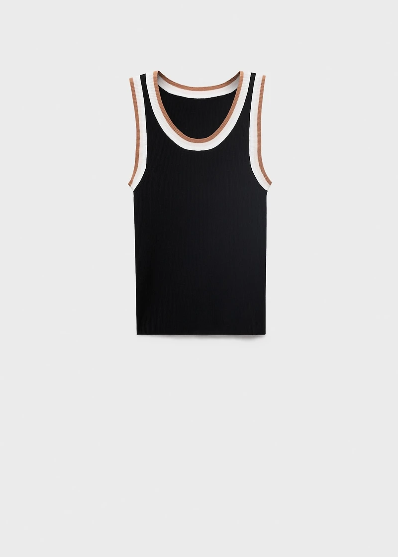 Knitted top with contrast details