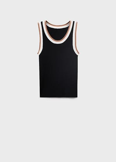 Knitted top with contrast details