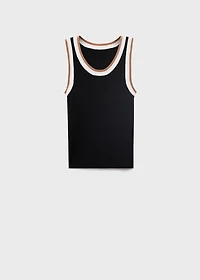 Knitted top with contrast details