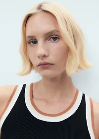 Knitted top with contrast details