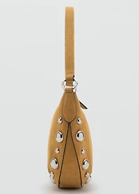 Suede leather studded handbag